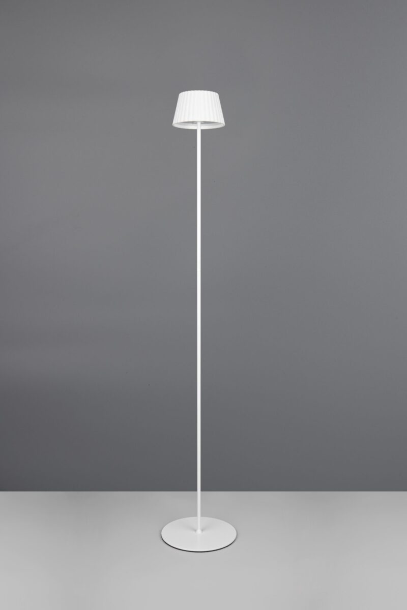 Oplaadbare witte metalen binnen/buiten vloerlamp Suarez - Afbeelding 5