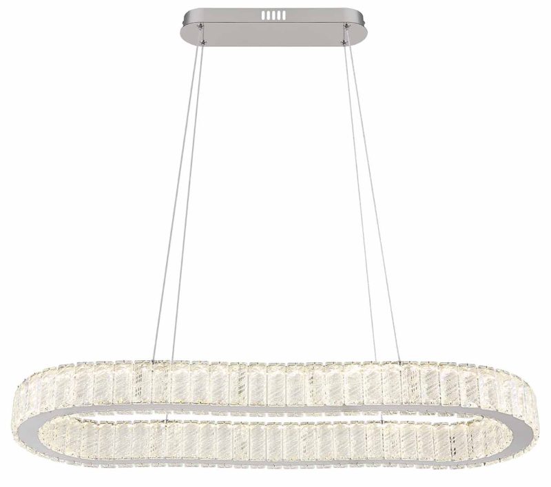 Ovale hanglamp chroom kristallen Globo Mucky - Afbeelding 2