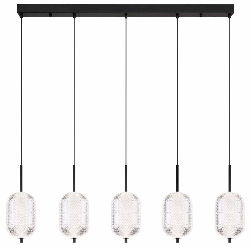 Ovale hanglamp modern zwart Globo Kurius - Afbeelding 2