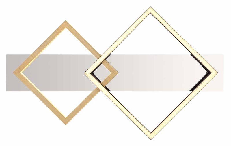 Plafondlamp 2-lichts ruitvormen zwart/goud Globo Lesina - Afbeelding 3