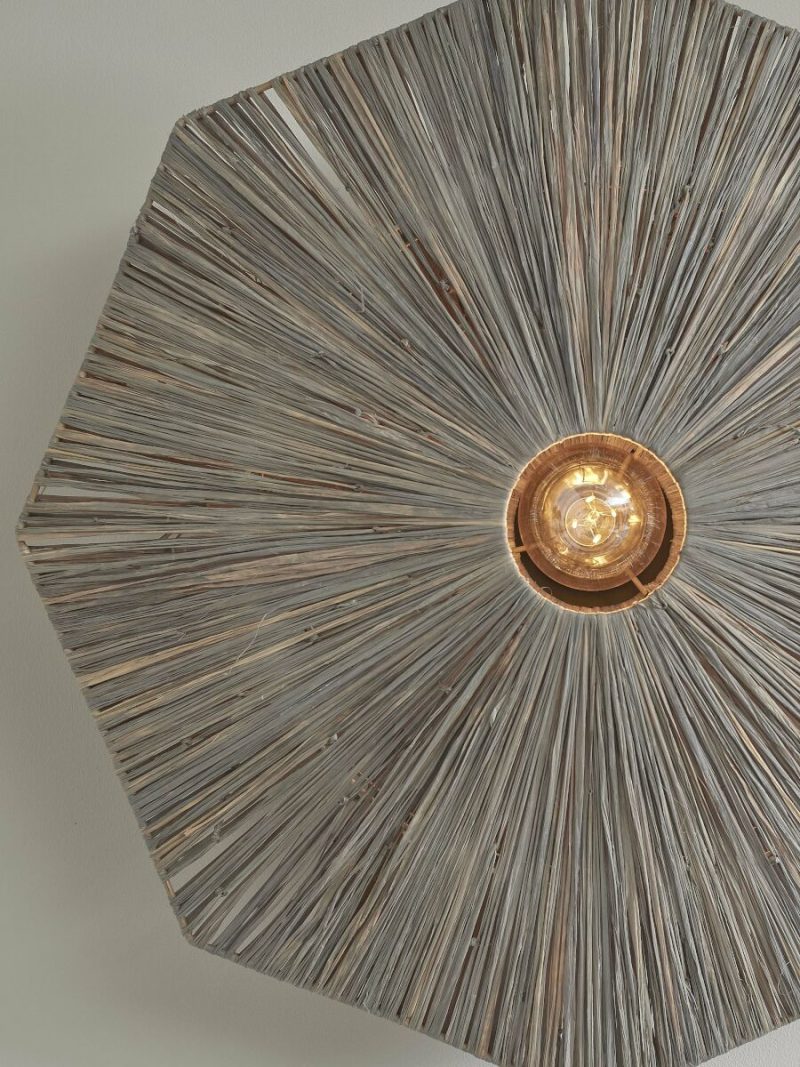 Plafondlamp achthoek grijs raffia L GOOD&MOJO Panama - Afbeelding 2