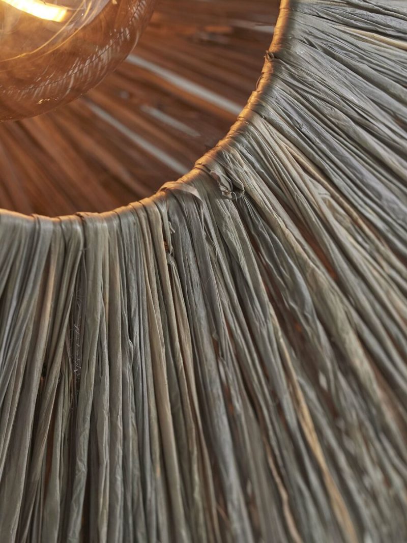 Plafondlamp achthoek grijs raffia L GOOD&MOJO Panama - Afbeelding 6