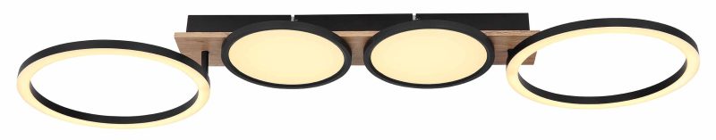 Plafondlamp cirkels zwart modern Globo Bossy - Afbeelding 2