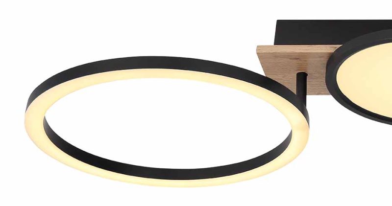 Plafondlamp cirkels zwart modern Globo Bossy - Afbeelding 4