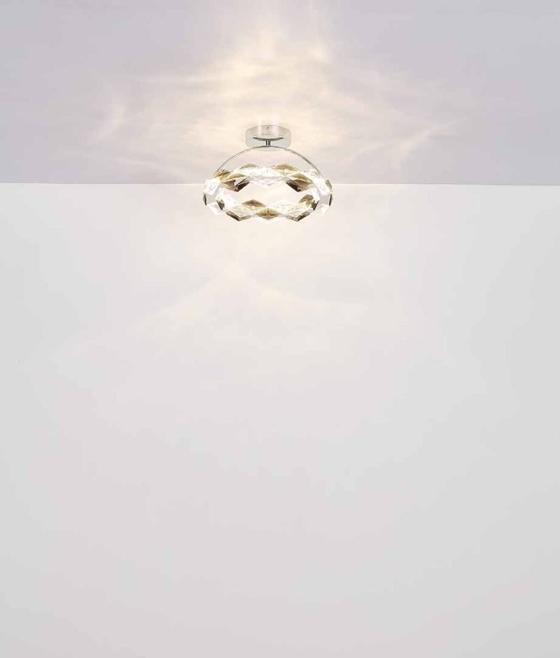 Plafondlamp gevlochten acrylkristal chroom/rookgrijs Globo Karilion - Afbeelding 4