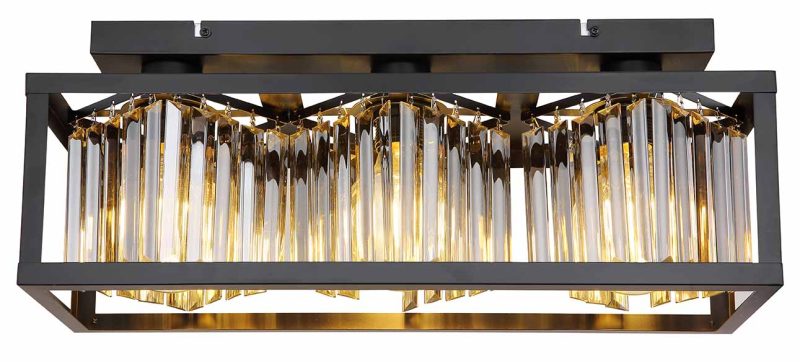 Plafondlamp rechthoekig zwart klassiek Globo Mathilde - Afbeelding 2