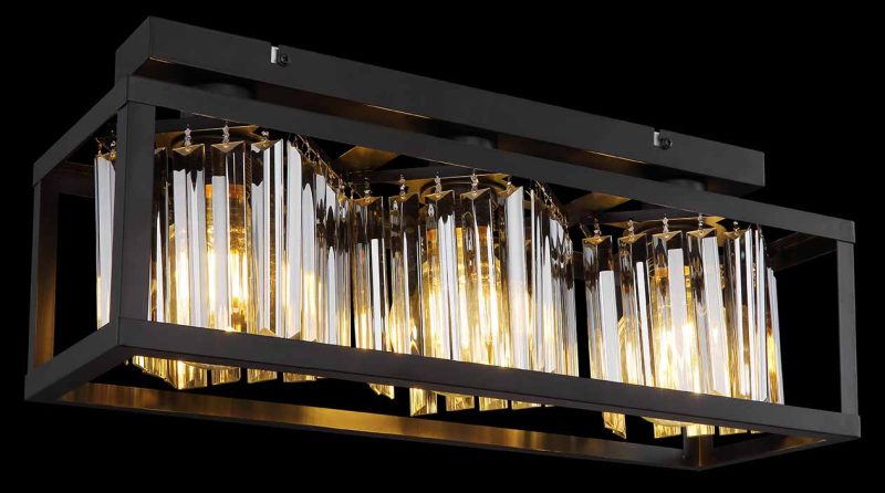 Plafondlamp rechthoekig zwart klassiek Globo Mathilde - Afbeelding 4