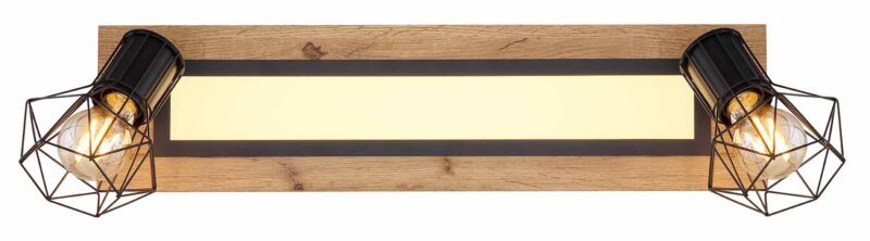 Plafondlamp zwart 2-lichts diamantkap Globo Priska - Afbeelding 3