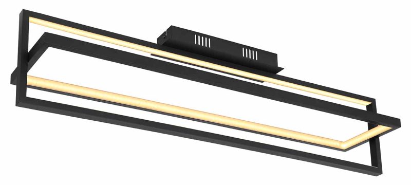 Plafondlamp zwart horizontale rechthoek-constructie Globo Flips - Afbeelding 4