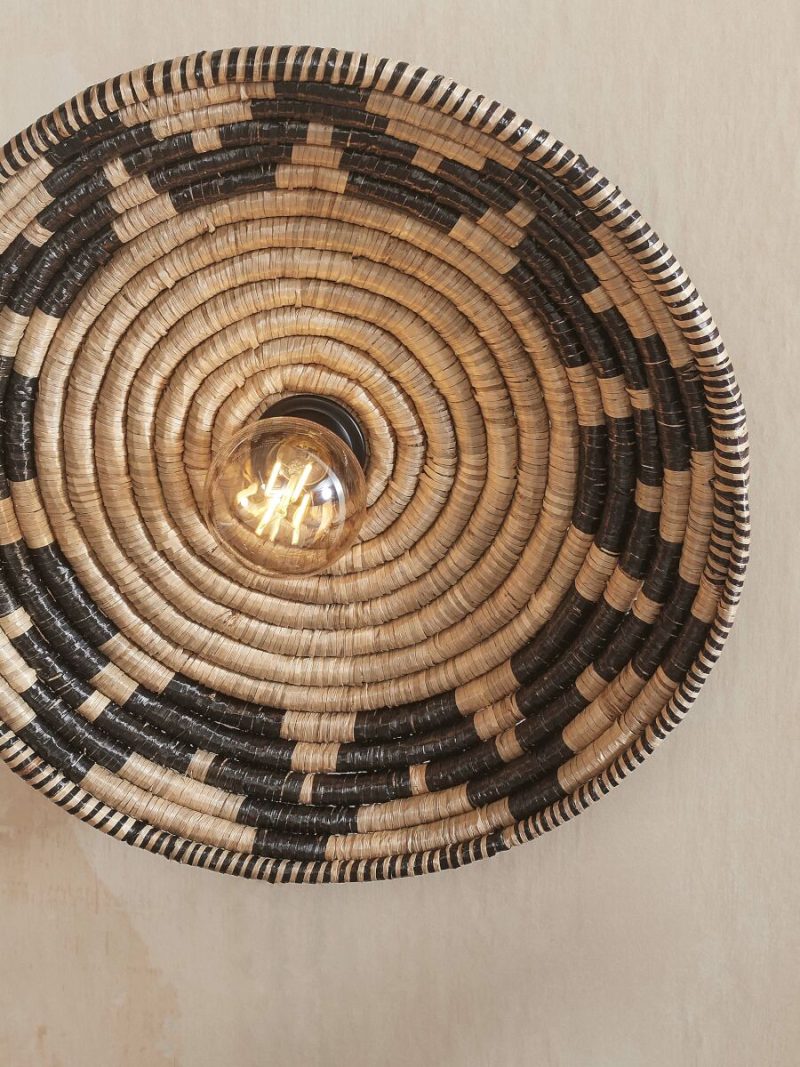 Plafondlamp zwart/naturel zeegras koepelvorm GOOD&MOJO Andros - Afbeelding 2
