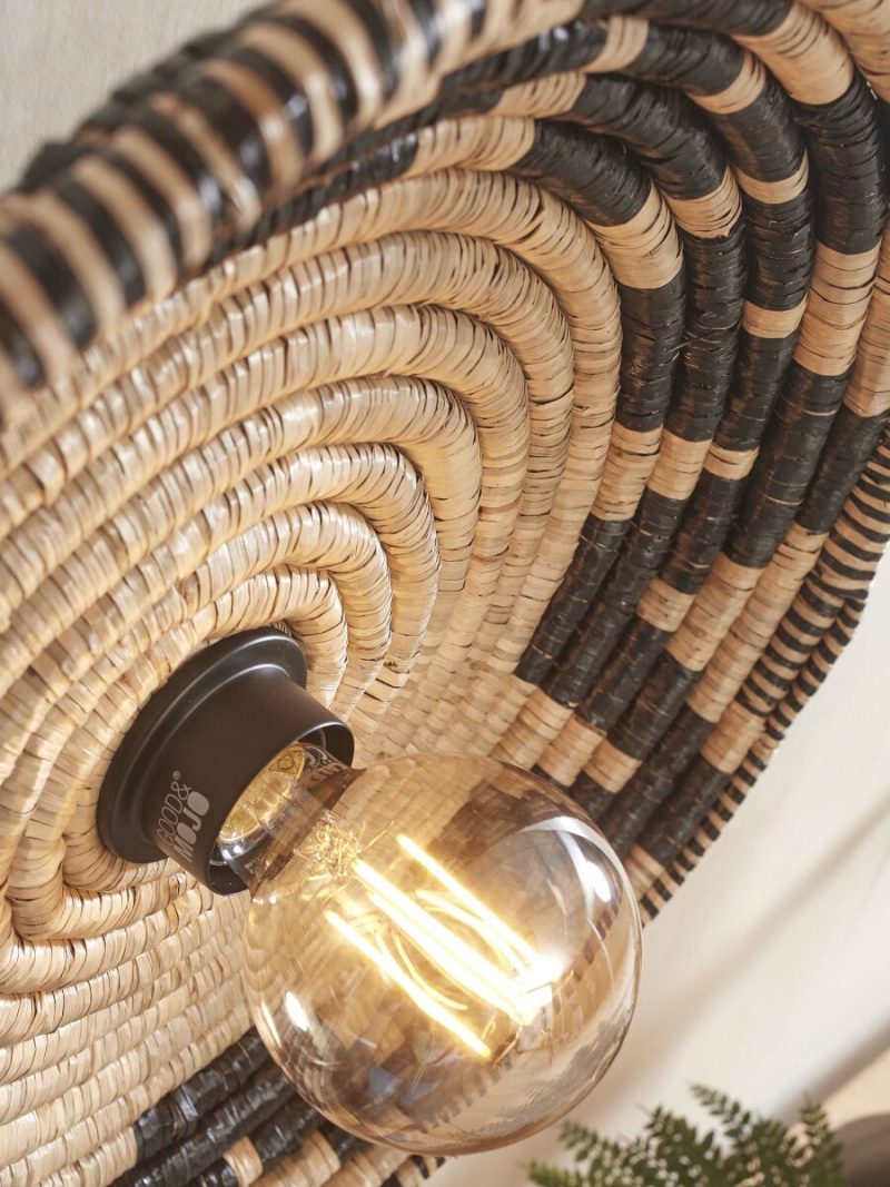 Plafondlamp zwart/naturel zeegras koepelvorm GOOD&MOJO Andros - Afbeelding 3