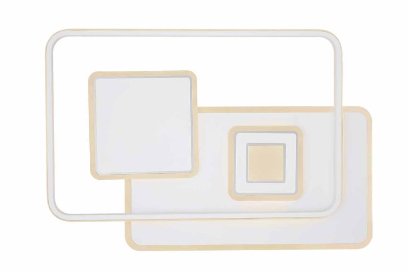 Rechthoekige witte moderne plafondlamp Globo Roderick - Afbeelding 3