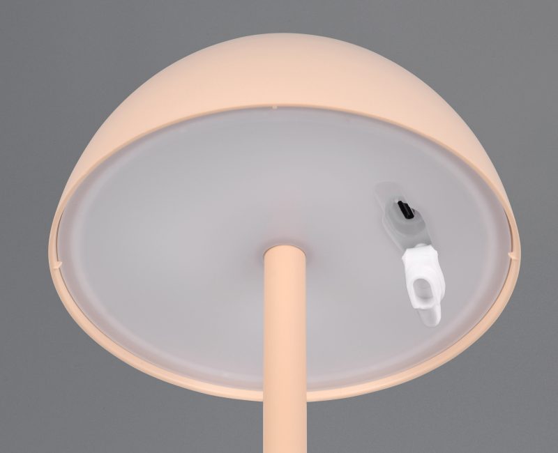 Retro beige oplaadbare kunststof tafellamp Ricardo - Afbeelding 3