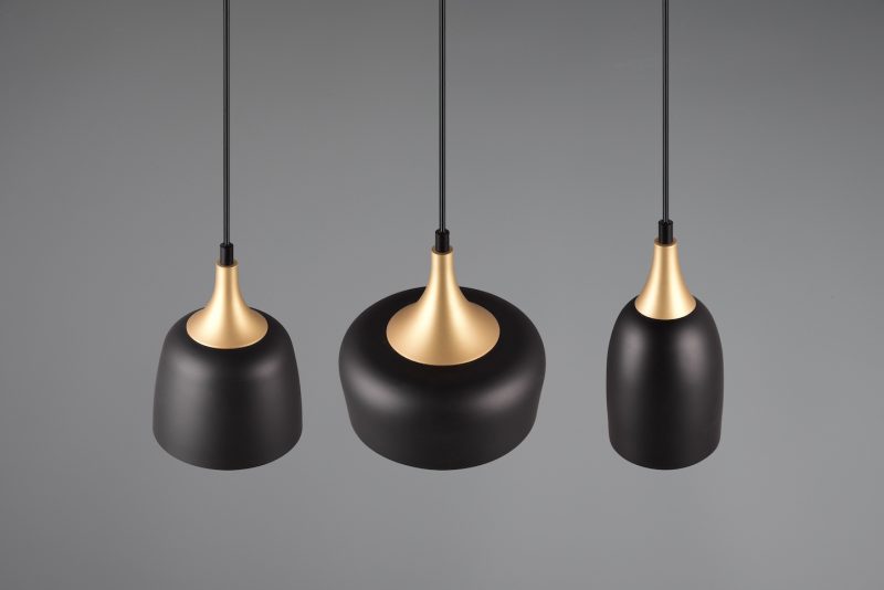 Retro hanglamp zwart met goud Chiraz - Afbeelding 3
