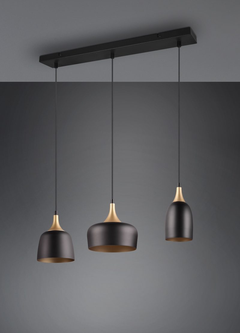 Retro hanglamp zwart met goud Chiraz - Afbeelding 4