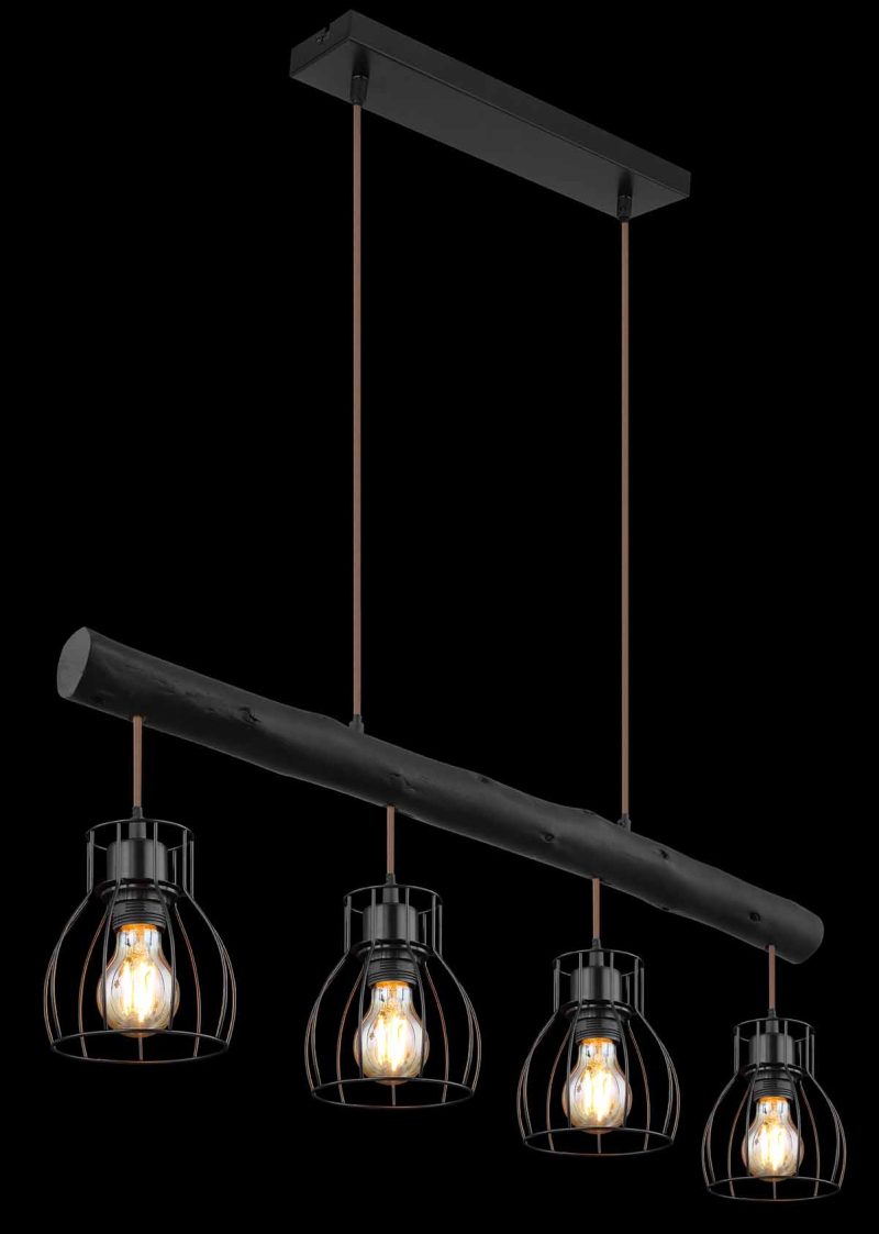 Retro hanglamp zwart metaal Globo Mina - Afbeelding 4