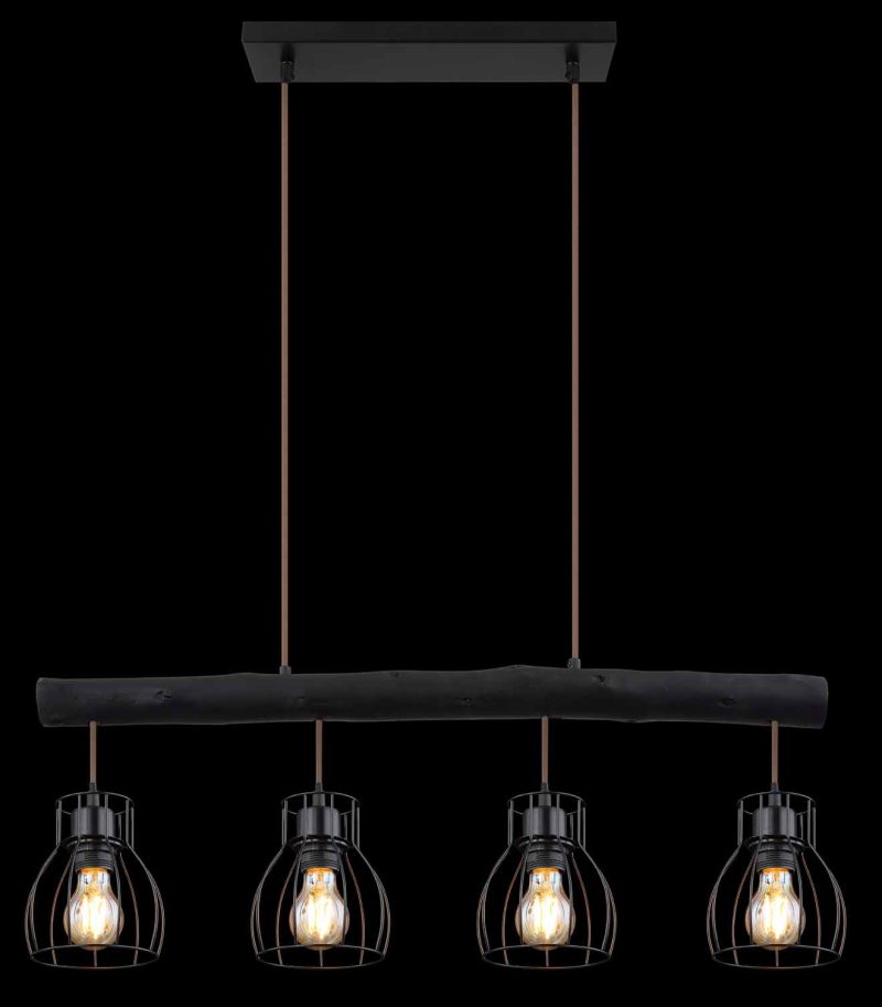 Retro hanglamp zwart metaal Globo Mina - Afbeelding 5