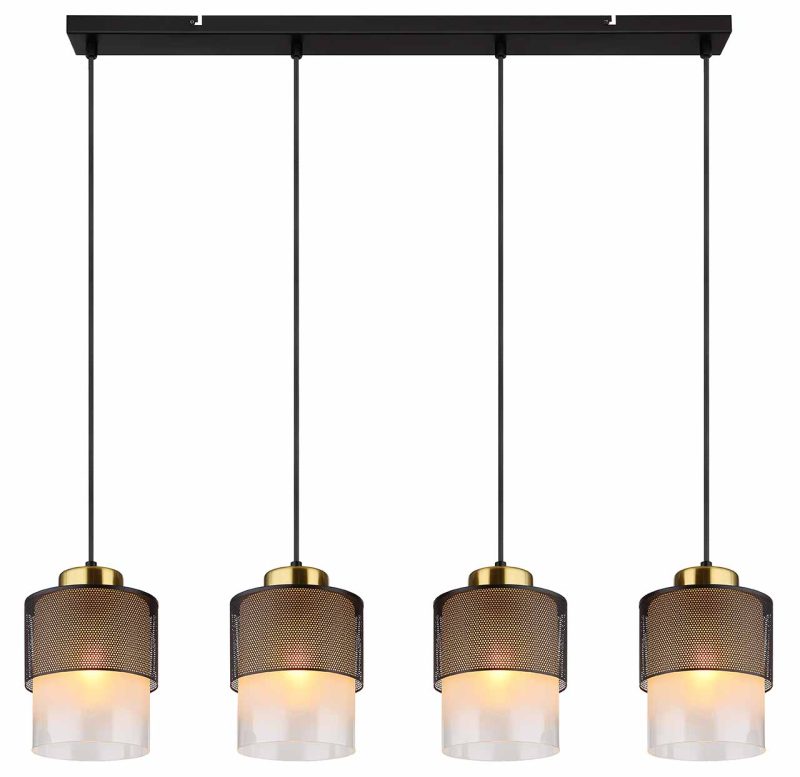 Retro metalen glazen zwarte hanglamp Globo Olga - Afbeelding 2