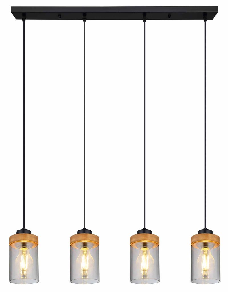 Retro metalen hanglamp zwart Globo Finca - Afbeelding 2
