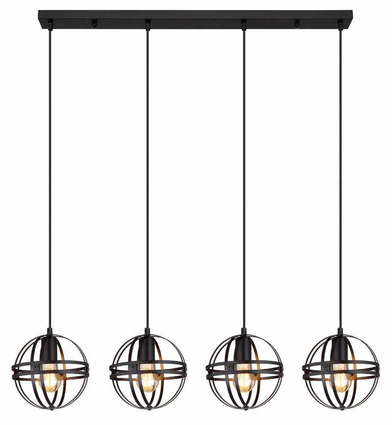 Retro metalen hanglamp zwart Globo Tamara - Afbeelding 2