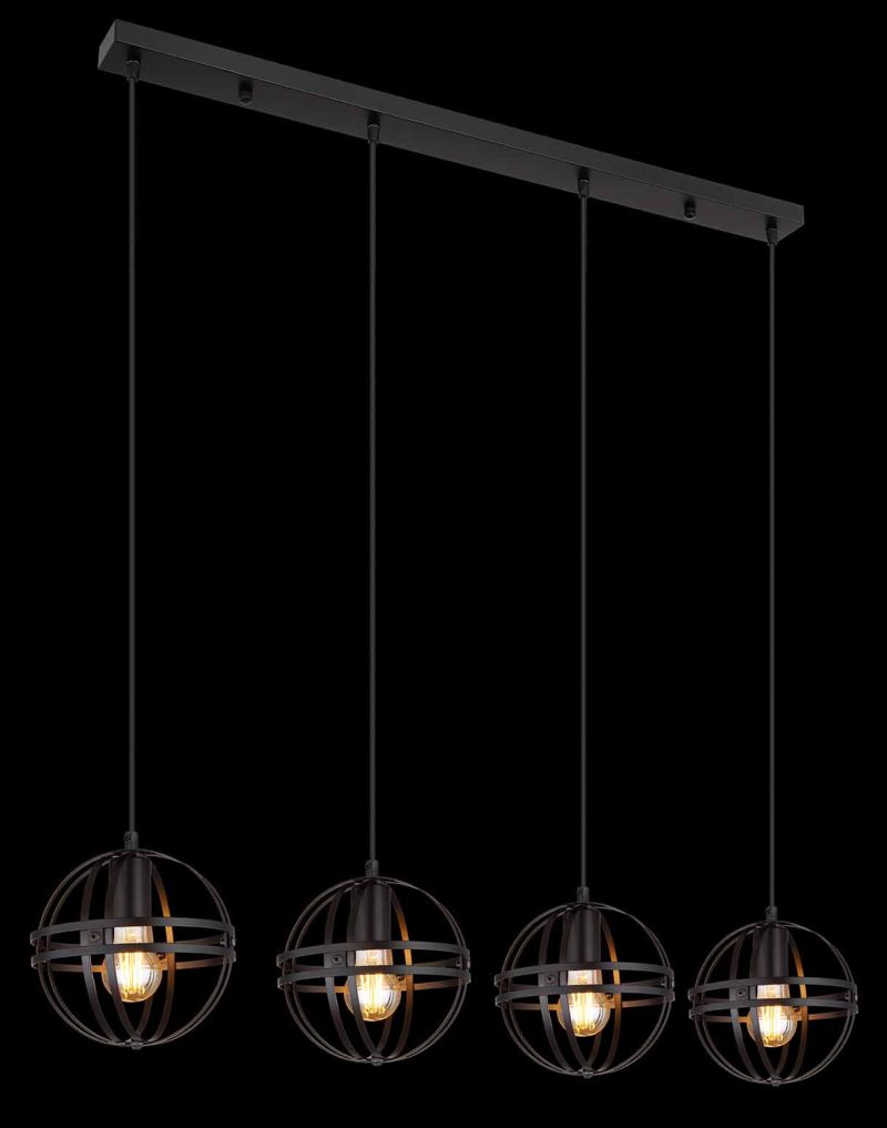 Retro metalen hanglamp zwart Globo Tamara - Afbeelding 4
