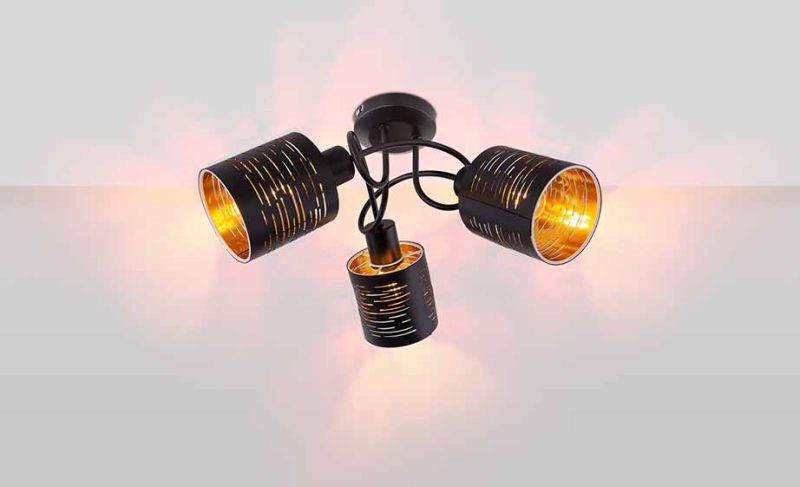 Retro metalen plafondlamp zwart Globo Tunno - Afbeelding 4