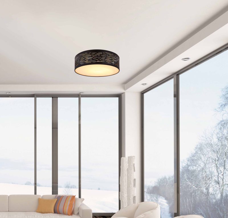 Retro plafondlamp rond zwart Globo Tunno - Afbeelding 3
