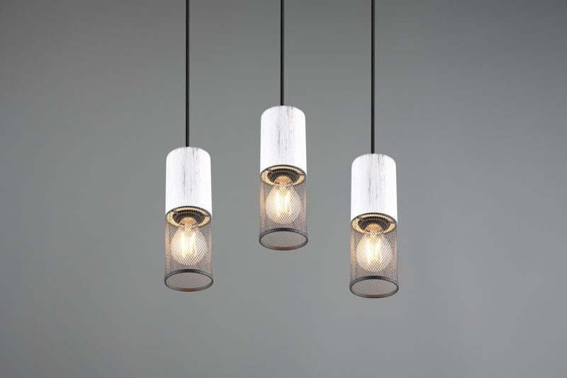 Retro ronde zwarte hanglamp met wit Tosh - Afbeelding 2