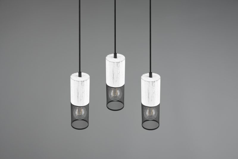 Retro ronde zwarte hanglamp met wit Tosh - Afbeelding 4