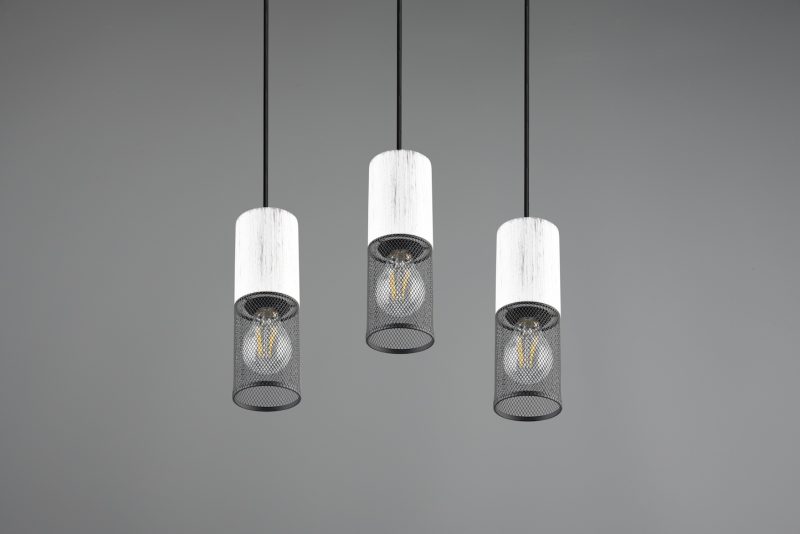 Retro ronde zwarte hanglamp met wit Tosh - Afbeelding 5