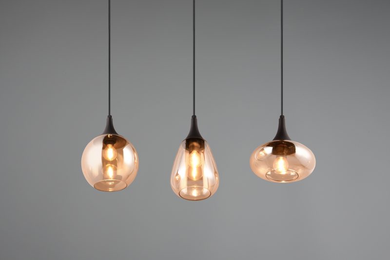 Retro rookglazen hanglamp zwart Lumina - Afbeelding 3