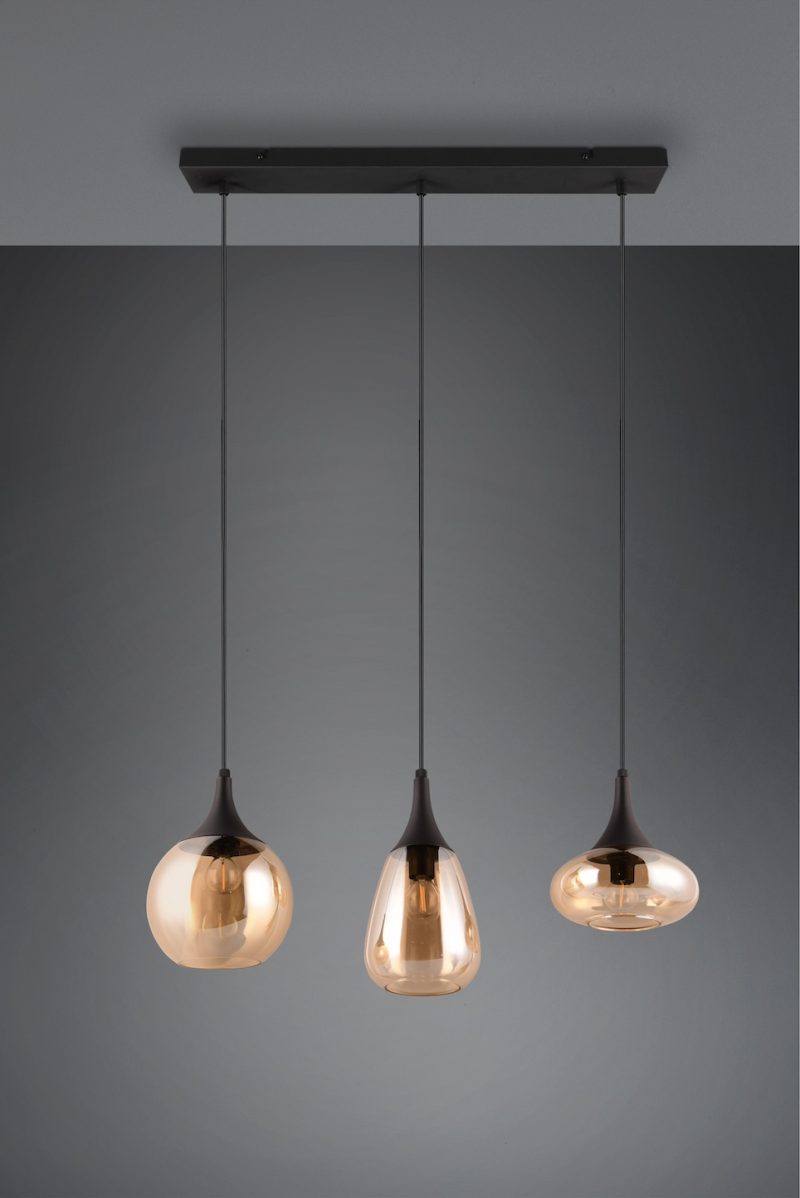 Retro rookglazen hanglamp zwart Lumina - Afbeelding 5