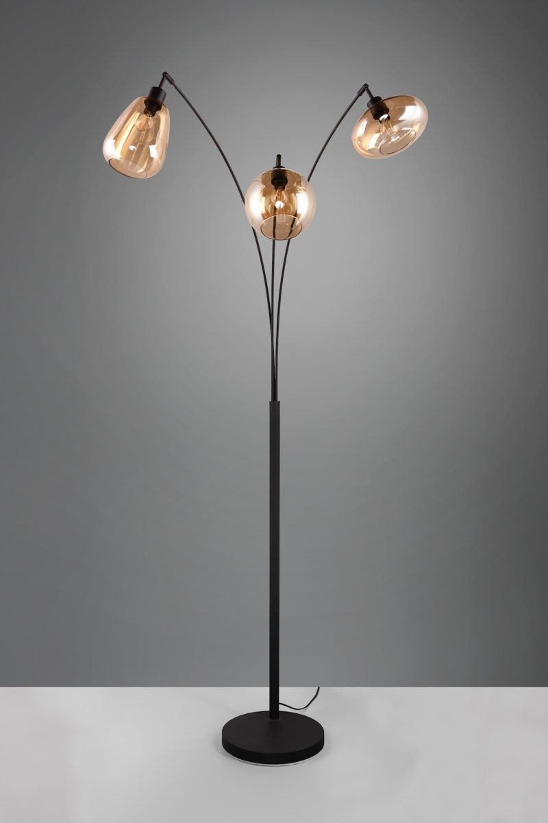 Retro vloerlamp zwart drie lichtpunten Lumina - Afbeelding 3