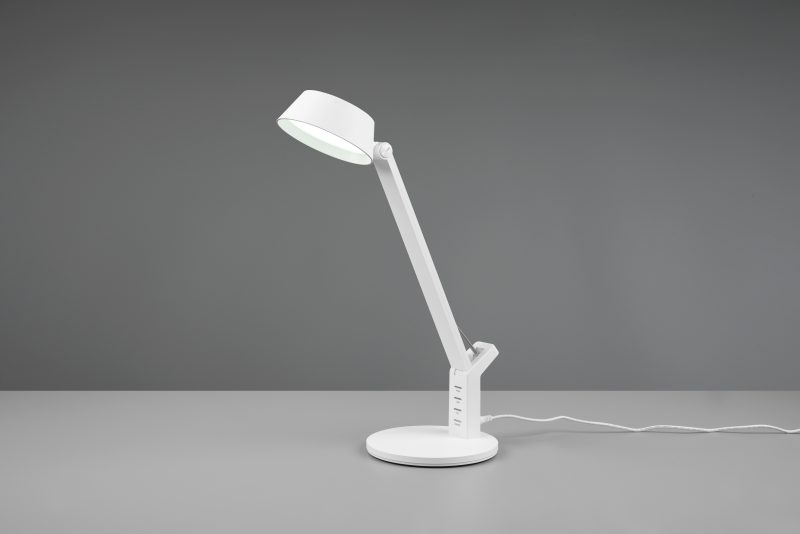 Retro witte kunststof tafellamp Ava - Afbeelding 4