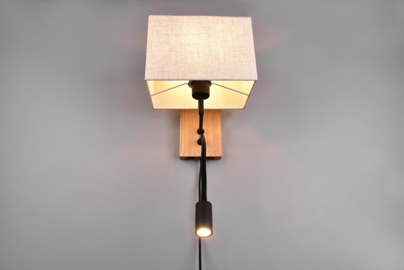 Retro witte stoffen wandlamp Nilam - Afbeelding 2
