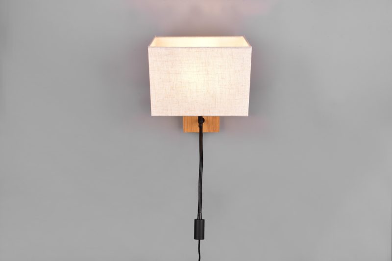 Retro witte stoffen wandlamp Nilam - Afbeelding 3