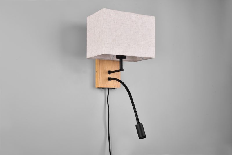 Retro witte stoffen wandlamp Nilam - Afbeelding 5
