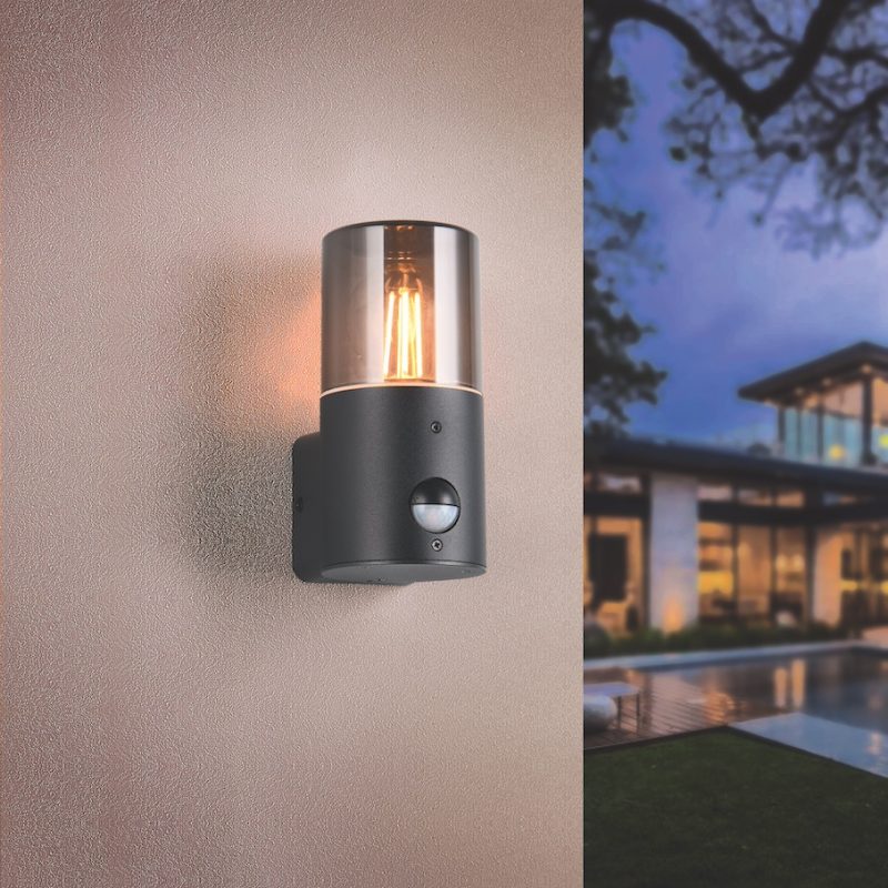 Retro zwarte buitenlamp rookglas Hoosic - Afbeelding 7