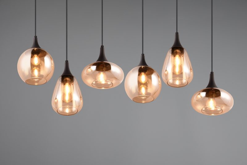Retro zwarte hanglamp zes lichtpunten Lumina - Afbeelding 3