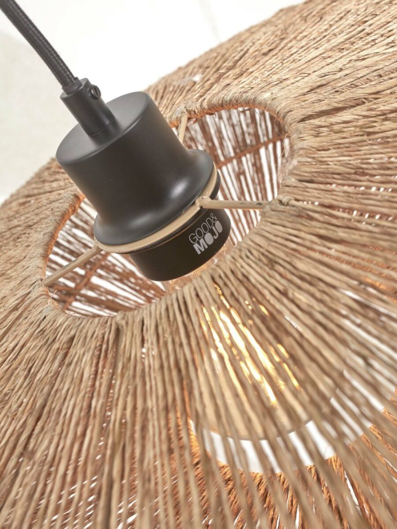 Rieten-bamboe bohemien vloerlamp naturel GOOD&MOJO Iguazu - Afbeelding 3