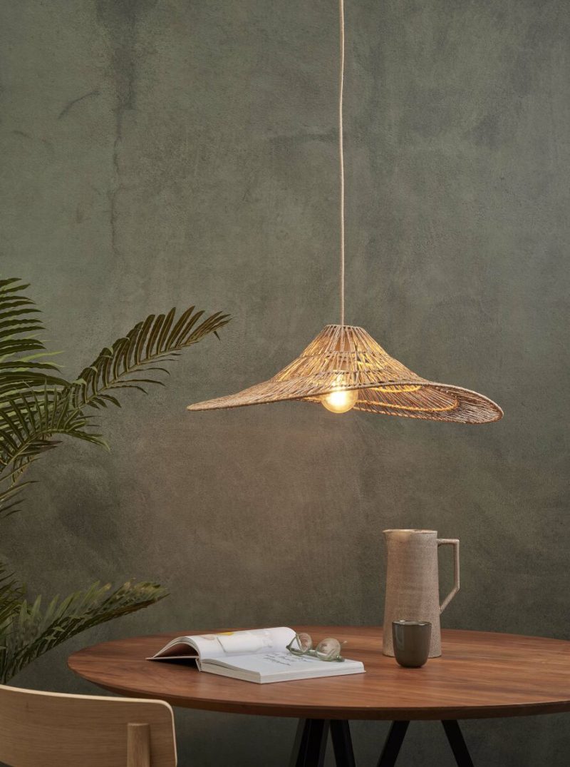 Rieten hoedvormige hanglamp naturel GOOD&MOJO Cuzco - Afbeelding 2