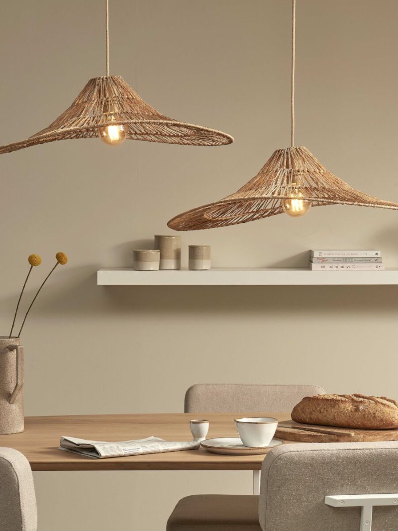 Rieten hoedvormige hanglamp naturel GOOD&MOJO Cuzco - Afbeelding 3
