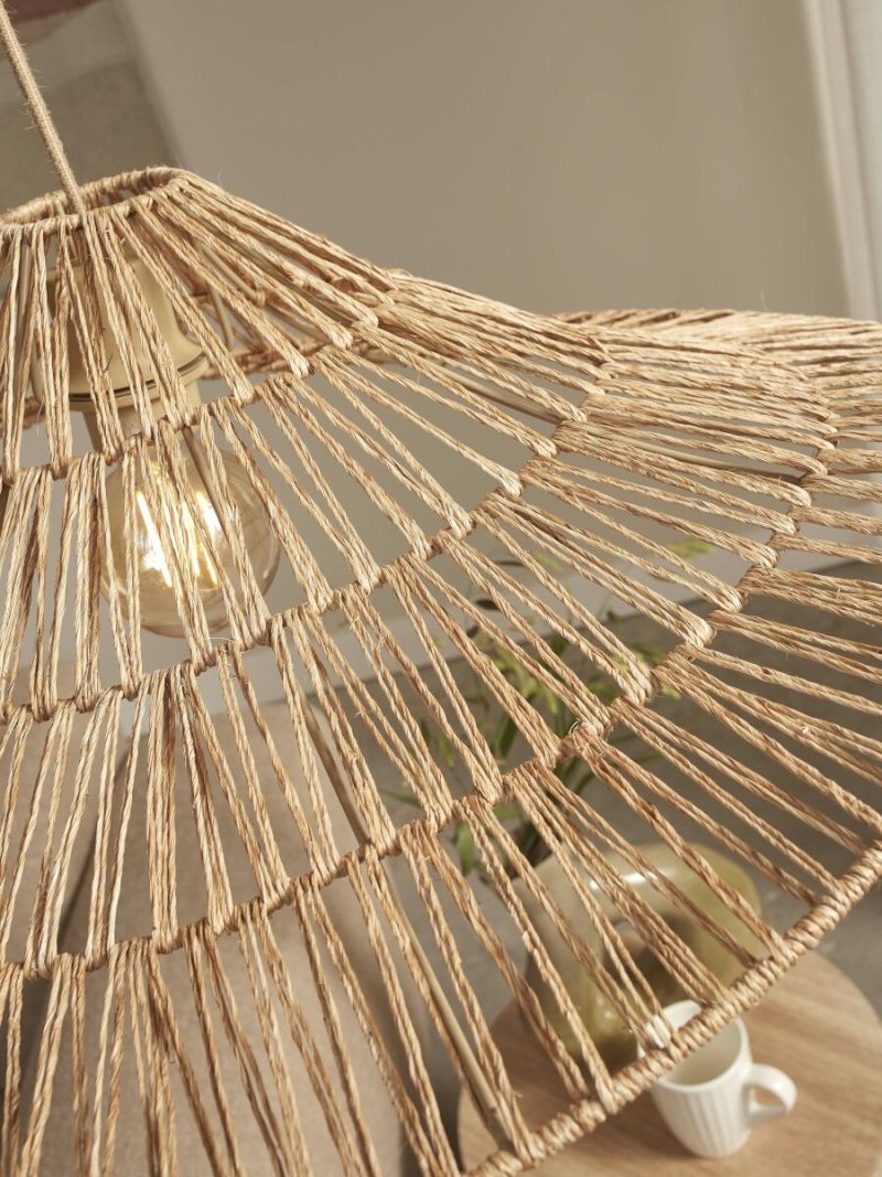 Rieten hoedvormige hanglamp naturel GOOD&MOJO Cuzco - Afbeelding 8