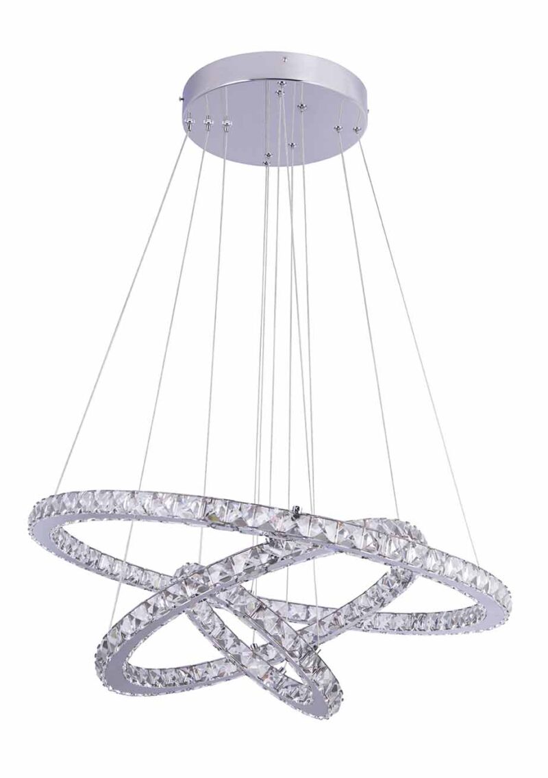 Ringvormige chromen design hanglamp kristallen Globo Marilyn i - Afbeelding 2