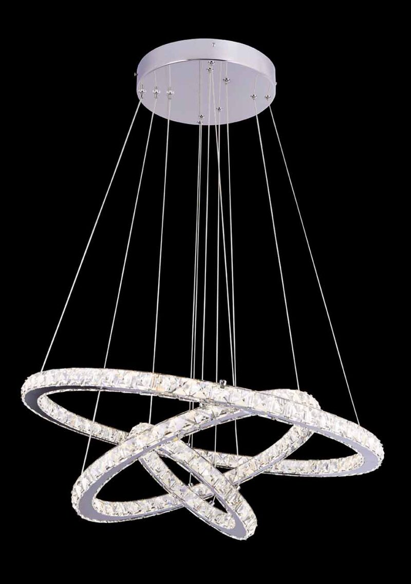 Ringvormige chromen design hanglamp kristallen Globo Marilyn i - Afbeelding 3