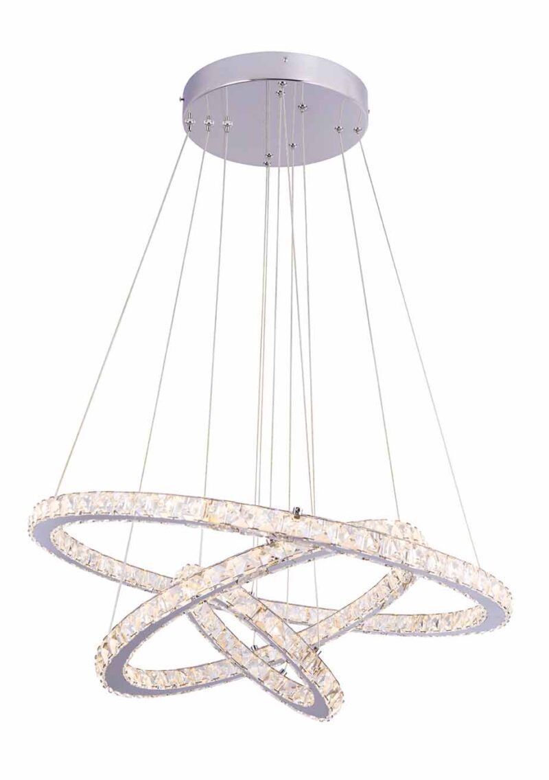 Ringvormige chromen design hanglamp kristallen Globo Marilyn i - Afbeelding 5
