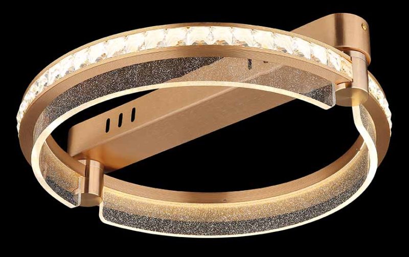 Ringvormige gouden plafondlamp kristallen Globo Blondie - Afbeelding 3