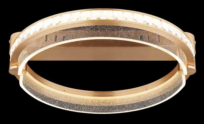 Ringvormige gouden plafondlamp kristallen Globo Blondie - Afbeelding 4