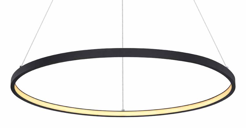 Ringvormige moderne hanglamp zwart M Globo Ralph - Afbeelding 2