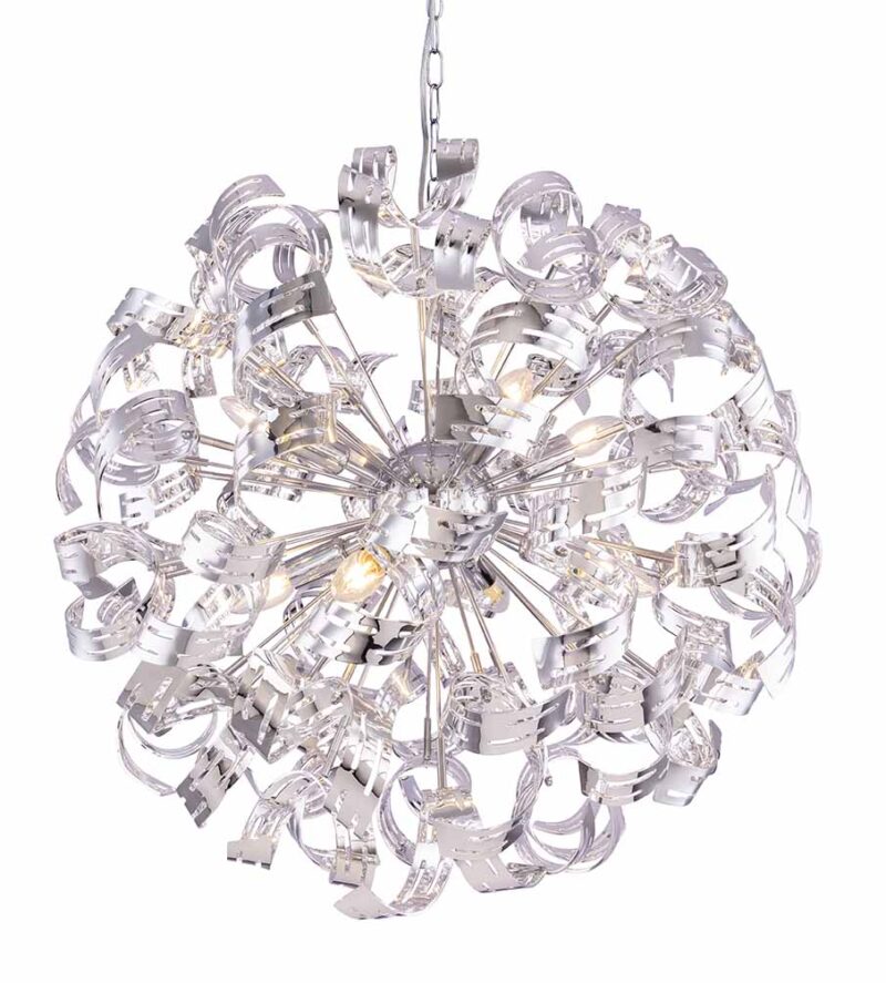 Romantische chromen hanglamp bolconstructie L Globo Falla - Afbeelding 2